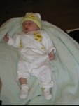 Avery in her going home outfit