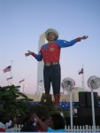 Big Tex!  This thing goes off periodically and talks to you.